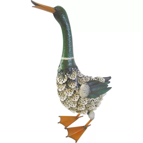 Kerti dekoráció, MagicHome Mecco, vadkacsa, barna/bézs, 35 × 16,5 × 47 cm, fém