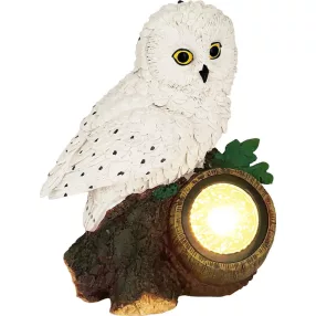   Kerti dekoráció, Strend Pro Garden, bagoly, 17 x 14 x 21 cm, polirezin, 1 LED, melegfehér, napelemes, időjárásálló