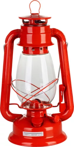 Petróleumlámpa, 30 cm, piros, fém és üveg, retro stílus, kanócos, beltéri és kültéri használatra (TC8091837)