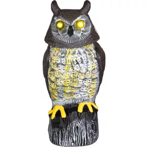   Madárriasztó, Strend Pro, 42 cm, bagoly forma, kültéri, napelemes, USB töltés, forgó fej, hang, világító szemek, akkumulátoros, időjárásálló
