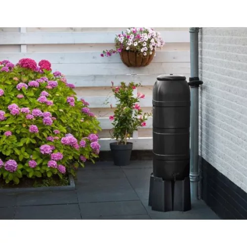 Esővízgyűjtő, Nature, Slimline, 100 l, műanyag, UV-álló, csappal felszerelt, talp nélkül