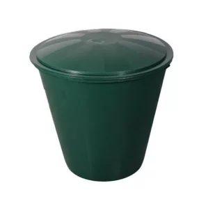   Esővízgyűjtő, ECOTANK, 210 l, zöld, kerek, műanyag, tetővel, csappal