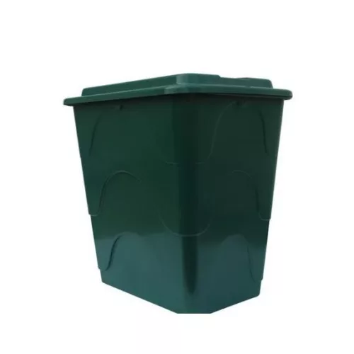 Esővízgyűjtő, ECOTANK, 200 l, zöld, szögletes, tetővel, csappal, tartós műanyag