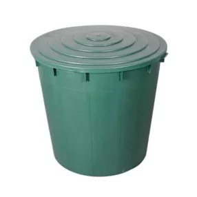   Esővízgyűjtő, ECOTANK, 500 l, zöld, kerek, tetővel, csappal, műanyag