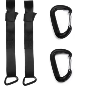   Hinta és függőágy felfüggesztő hevederszett, Neo-Sport, fekete, 2 db, 150 cm, 2 karabinerrel, 100% poliészter, teherbírás: 150 kg (TE1020)