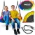 Fészekhinta, Neo-Sport Swingo, fekete/színes, átmérő: 105 cm, vízálló, állítható kötélmagasság: 137-179 cm, acél váz, párnázott, Oxford 600D poliészter, teherbírás: 150 kg, kerek