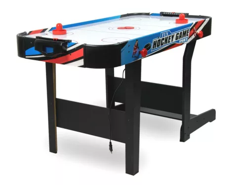 Léghoki asztal, Neo-Sport NS-427 Air Hockey, fehér, 120 x 60 x 72 cm, összecsukható, MDF és PVC, légáram rendszer, 2 ütővel és 2 koronggal, analóg számláló, hálózati (220-240 V) (bemutató darab)