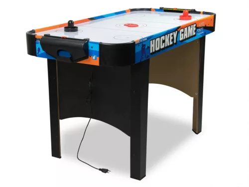 Léghoki asztal, Neo-Sport NS-428 Air Hockey, fehér, 121,5 x 61 x 74,5 cm, asztali, MDF és PVC, légáram rendszer, 2 ütővel és 2 koronggal, analóg számláló, hálózati (220-240 V)