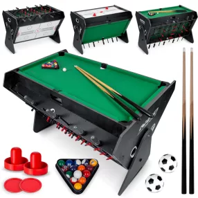   Multifunkciós játékasztal, Neo-Sport NS-449, 3 az 1-ben, forgatható, 124 x 85 x 85 cm, csocsó, léghoki és biliárd, teljes kiegészítőkkel