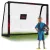 Futballkapu, Neo-Sport NS-463, 180 x 120 x 60 cm, fekete-piros, fekete PE háló, fém váz, időjárásálló, keretvédő fedéllel, szerszám nélkül összeszerelhető