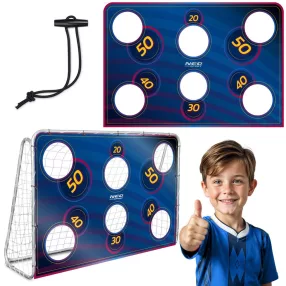   Célzóponyva futballkapura, Neo-Sport, 180 x 120 cm, sötétkék, vízálló, ütésálló, rögzítőkkel, könnyű felszerelés