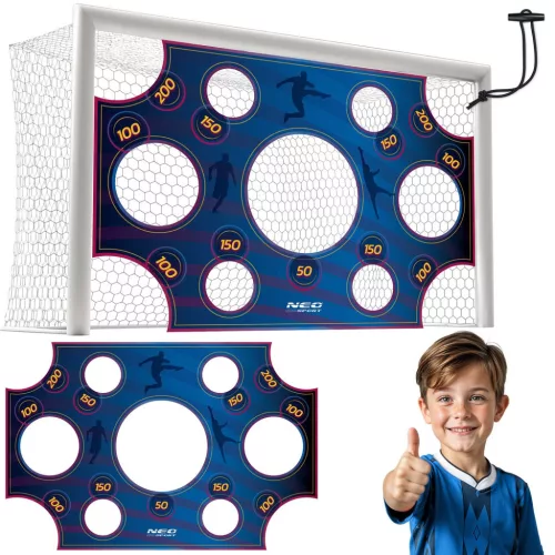 Célzóponyva futballkapura, Neo-Sport, 300 x 200 cm, sötétkék, vízálló, ütésálló, rögzítőkkel, könnyű felszerelés