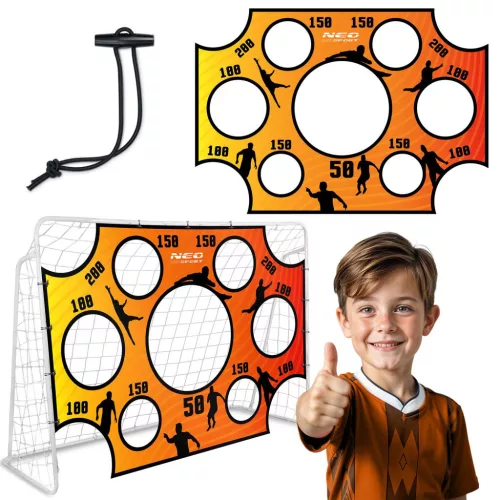 Célzóponyva futballkapura, Neo-Sport, 215 x 150 cm, vízálló, ütésálló, rögzítőkkel, könnyű felszerelés