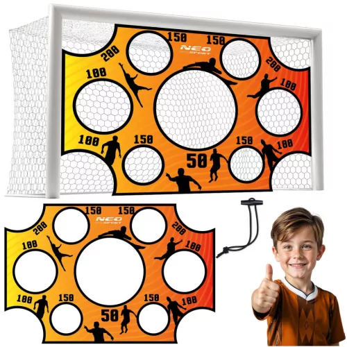 Célzóponyva futballkapura, Neo-Sport, 300 x 200 cm, vízálló, ütésálló, rögzítőkkel, könnyű felszerelés