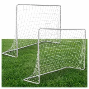   Futballkapu, Neo-Sport NS-485, 183 x 122 x 61 cm, 2 db, fehér keret, fehér PE háló, fém váz, időjárásálló, 4 db rögzítő, szerszám nélkül összeszerelhető (TE1485-2)