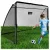 Futballkapu, Neo-Sport NS-487, 180 x 120 x 60 cm, fekete keret, fekete PE háló, fém váz, időjárásálló, keretvédő fedéllel, szerszám nélkül összeszerelhető (TE1487)