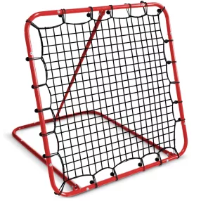   Visszapattanó futball edzőháló, Neo-Sport, 120 x 120 cm, piros keret, fekete PE háló, fém váz, időjárásálló, 4 db rögzítő