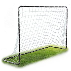   Futballkapu, Neo-Sport NS-492, 183 x 122 x 61 cm, fekete keret, fehér PE háló, fém váz, időjárásálló, 4 db rögzítő, könnyű kivitel, szerszám nélkül szerelhető