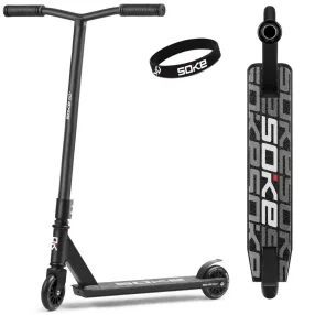   Kaszkadőr roller, SOKE GO!, fekete, 83 cm, 10 cm 88A PU kerekek, ABEC-9 csapágy, Y kormány, Flex Fender fék, tripla alumínium bilincs