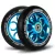 Roller kerék szett, SOKE, 11 cm, kék, 2 db, ABEC-9 csapágy, 88A keménység, alumínium + PU, 0,8 cm tengely