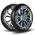 Roller kerék szett, SOKE, 11 cm, neokróm, 2 db, ABEC-9 csapágy, 88A keménység, alumínium + PU, 0,8 cm tengely
