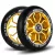 Roller kerék szett, SOKE, 11 cm, arany, 2 db, ABEC-9 csapágy, 88A keménység, alumínium + PU, 0,8 cm tengely