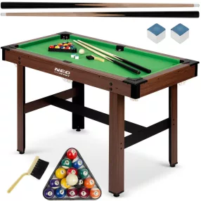   Biliárdasztal, Neo-Sport NS-807, zöld, 122 x 61 x 76 cm, állítható lábak, 16 db golyó, 2 dákó 92 cm, 1 háromszög, 2 kréta