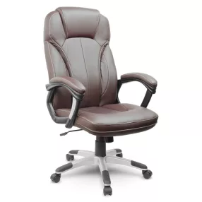   Irodai szék, Sofotel EG-222, barna, 47-57 cm ülésmagasság, műbőr kárpitozás, hintamechanika, gumírozott kerekek