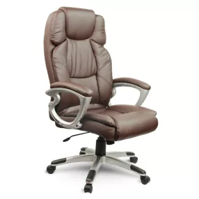   Irodai szék, Sofotel EG-227, barna, 47-55 cm ülésmagasság, műbőr kárpitozás, gumírozott kerekek