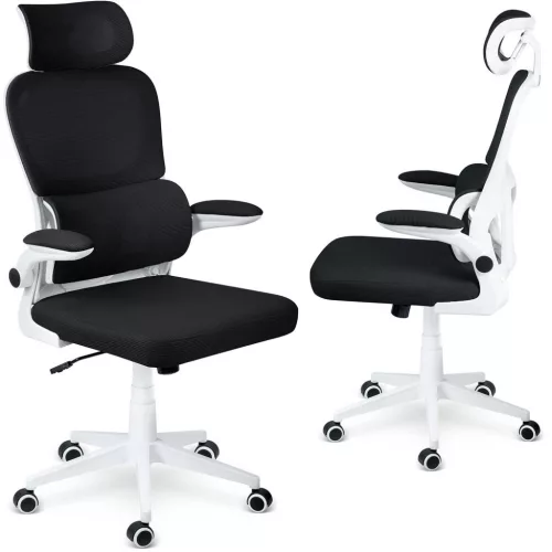Irodai szék, Sofotel Formax, fekete, 121-131 cm, mikrohálós háttámla, állítható, hintamechanika, gázliftes magasságállítás, gumírozott kerekek, 120 kg teherbírás