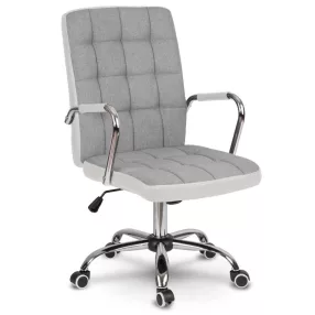   Irodai szék, Sofotel Benton, világosszürke, 95-105 cm, műbőr kárpit, ergonomikus háttámla, hintamechanika, gázliftes magasságállítás, gumírozott kerekek, 120 kg teherbírás