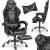Gamer szék, Sofotel Cerber, fekete-szürke, 125-135 cm, 46-56 cm ülésmagasság, dönthető háttámla, állítható, deréktámasz, kihúzható lábtartó, gumírozott kerekek