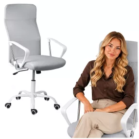   Irodai szék, Sofotel Tamar, szürke, 105-115 cm, 34-44 cm ülésmagasság, mikrohálós háttámla, állítható, hintamechanika, gázliftes magasságállítás, gumírozott kerekek