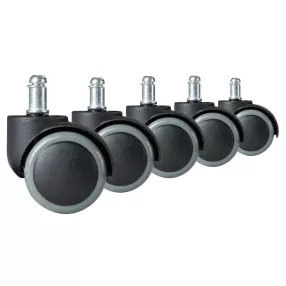   Székgörgő készlet, Sofotel, 5 db, szürke, gumírozott felület, dupla görgők, padlókímélő, csendes, univerzális