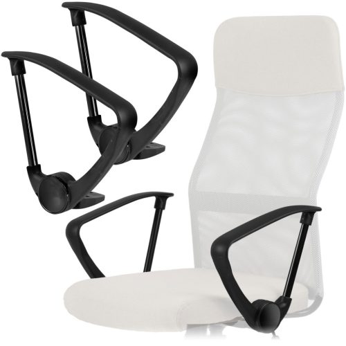 Szék karfa, Sofotel Sydney II típushoz, 2 db, fekete, tartós műanyag, univerzális méret, csavarok nélkül