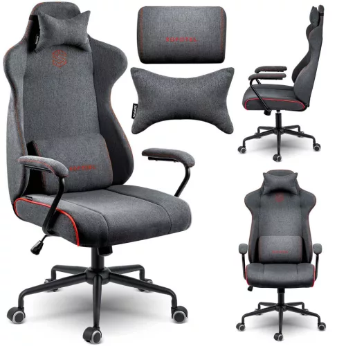 Irodai szék, Sofotel Verona, szürke, 41–48 cm ülésmagasság, hintafunkció, gázliftes magasságállítás, műbőr kárpit, gumírozott kerekek, fém talp, deréktámasz és fejpárna, 120 kg teherbírás