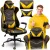 Gamer szék, Sofotel Blitzcrank, fekete, 41-48 cm ülésmagasság, hintáztatható, vízálló ekobőr kárpit, forgatható fém talp, gumírozott kerekek, derék- és fejpárnával, 120 kg teherbírás