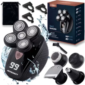   Akkumulátoros univerzális vágó, Berdsen BD-265, fekete, 5 W, 5 cserélhető fej, 3-5-7 mm, kétrétegű ollók, IPX7 vízálló, LCD kijelzős, Li-Ion 3,7 V 600 mAh, USB-C töltés