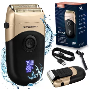   Akkumulátoros borotva, Berdsen BD-266, fekete, 5 W, kétrétegű ollók,  Li-ion 3,7 V 900 mAh, USB-C töltés