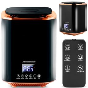   Párásító, Berdsen BD-502, fekete/rézszínű, 2600 ml tartály, ultrahangos, ionizátorral, aromaterápiás, hidegpárás, higrosztát, automatikus kikapcsolás, időzítő 1-9 h, 250 ml/h