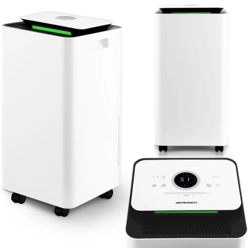 Páramentesítő, Berdsen BD-521, fehér, 2500 ml tartály, 12 l/24 h, kompresszoros, LCD kijelzős, higrosztátos, időzítős, folyamatos vízelvezetés, 45 dB, 250 W