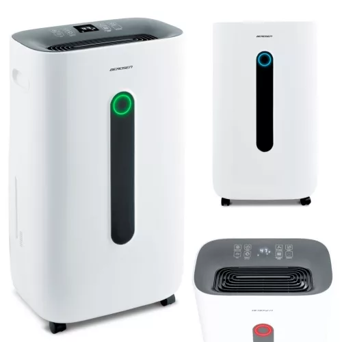 Páramentesítő, Berdsen BD-523, fehér, 6500 ml tartály, 20 l/24 h, kompresszoros, LCD kijelző és érintőpanel, higrosztátos, folyamatos vízelvezetés, 48 dB, 320 W
