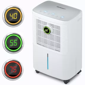   Páramentesítő, Berdsen BD-525, fehér, 1600 ml tartály, 12 l/24 h, fehér, kompresszoros, higrosztátos, kijelző és érintőpanel, folyamatos vízelvezetés, 24 h időzítő, 40,5 dB, gyerekzár, 240 W