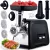 Berdsen BD-601A húsdaráló, 450/1200 W, ezüst/fekete, rozsdamentes acél kés és tárcsa, visszaforgató funkció, csúszásmentes talp