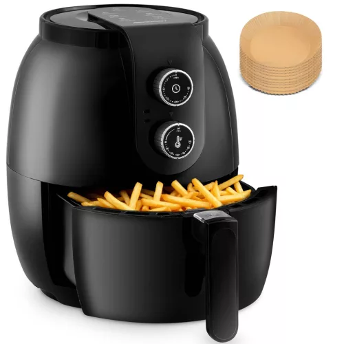 Air Fryer forrólevegős sütő, Berdsen BD-650, 3,6 l, fekete, olaj nélküli sütés, hőmérséklet szabályozóval, energiatakarékos, 1300 W