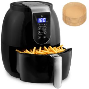   Air Fryer forrólevegős sütő, Berdsen BD-651, 3,6 l, ezüst/fekete, olaj nélküli sütés, hőszigetelést biztosító ház, energiatakarékos, 1300 W