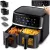 Air Fryer forrólevegős sütő, Berdsen BD-657, 10,2 liter, fekete, olaj nélküli sütés, érintőkijelzős, 8 program, 2 kosár, LED világítás, 1700 W