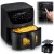 Air Fryer forrólevegős sütő, Berdsen BD-660, 8 l, fekete, olaj nélküli sütés, érintőkijelzős, 12 programos, ablakos kosár, LED világítás, 1700 W