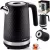 Vízforraló, Berdsen BD-705, 1700 ml, fekete-ezüst, 1850-2200 W, fém ház, szárazonforrás elleni védelem, 360°-os talp, világító kapcsoló, kivehető vízkőszűrő
