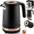 Vízforraló, Berdsen BD-705, 1700 ml, fekete-réz, 1850-2200 W, fém ház, szárazonforrás elleni védelem, 360°-os talp, világító kapcsoló, kivehető vízkőszűrő
